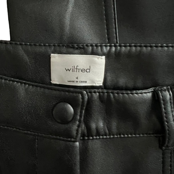 Wilfred x Aritzia - The Rebel Straight Leg Vegan Leather Utility Pant Sz 4 - Picture 10 of 13